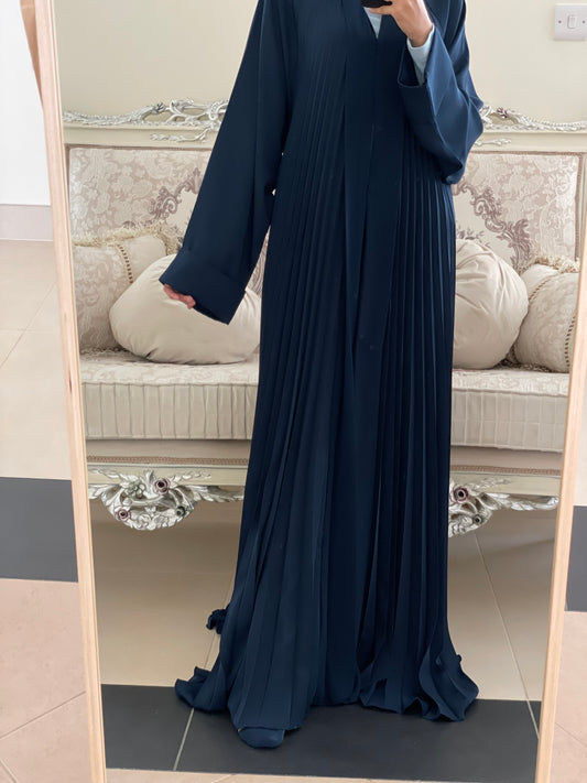 Luxury Blue Pleated Abaya