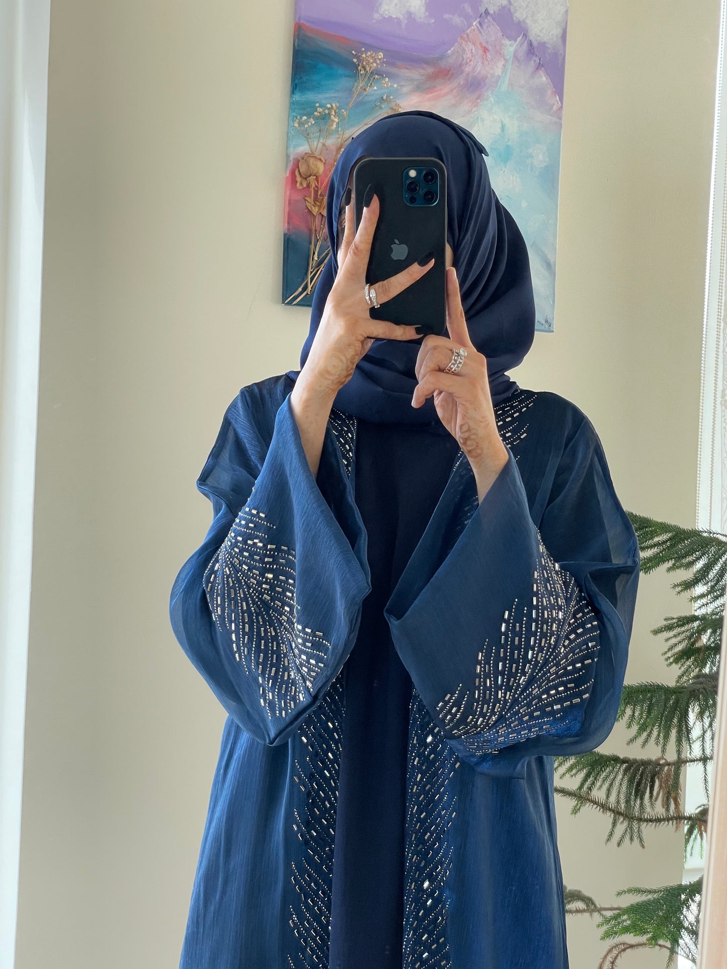 Reem Blue Obsession Abaya with Inner