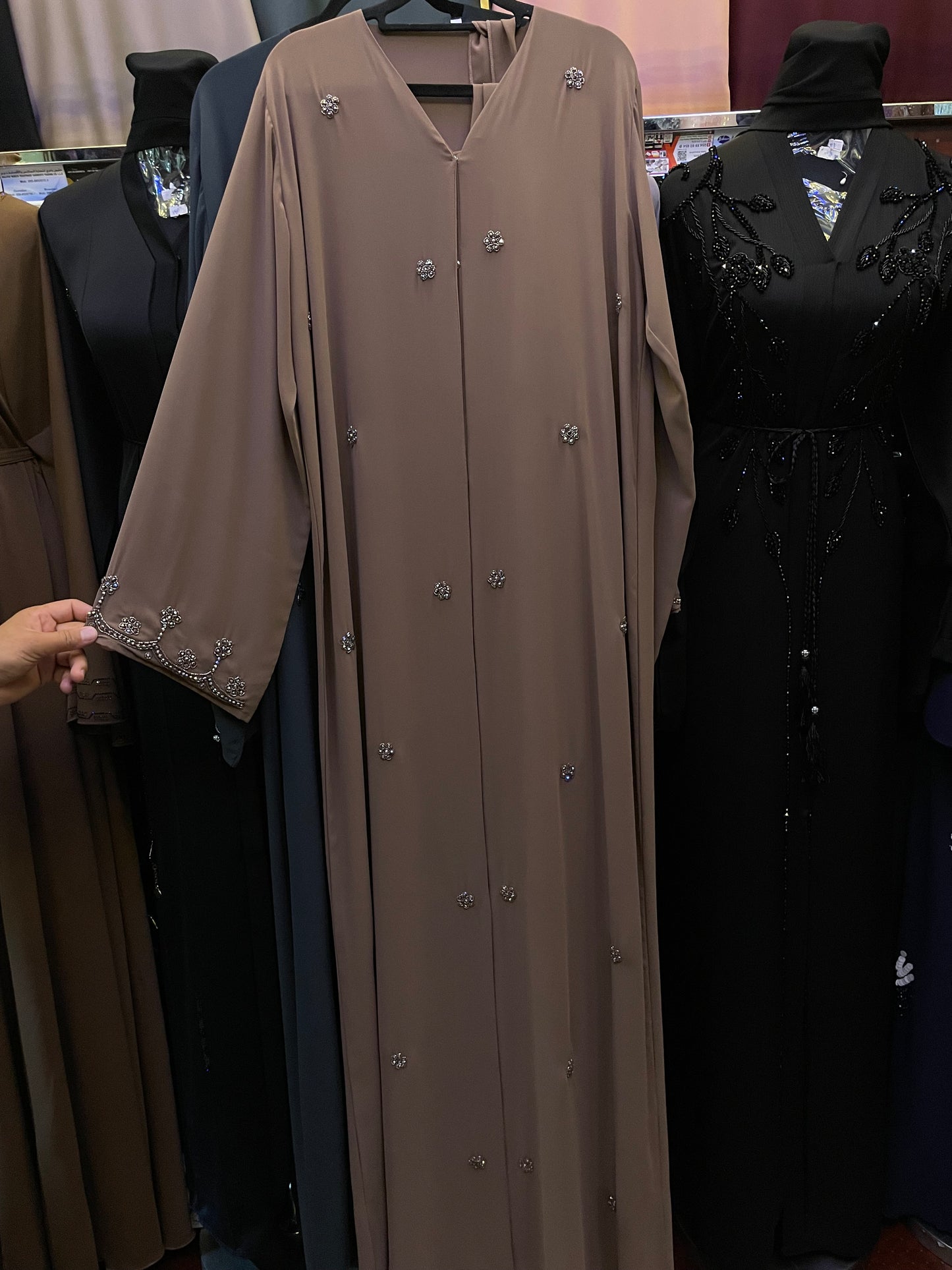 Talia Floral Double Chiffon Abaya