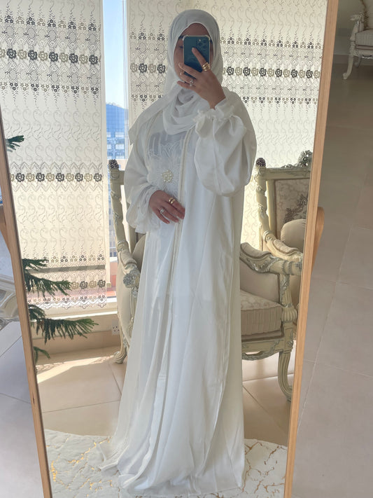 White Princess Abayas with Inner