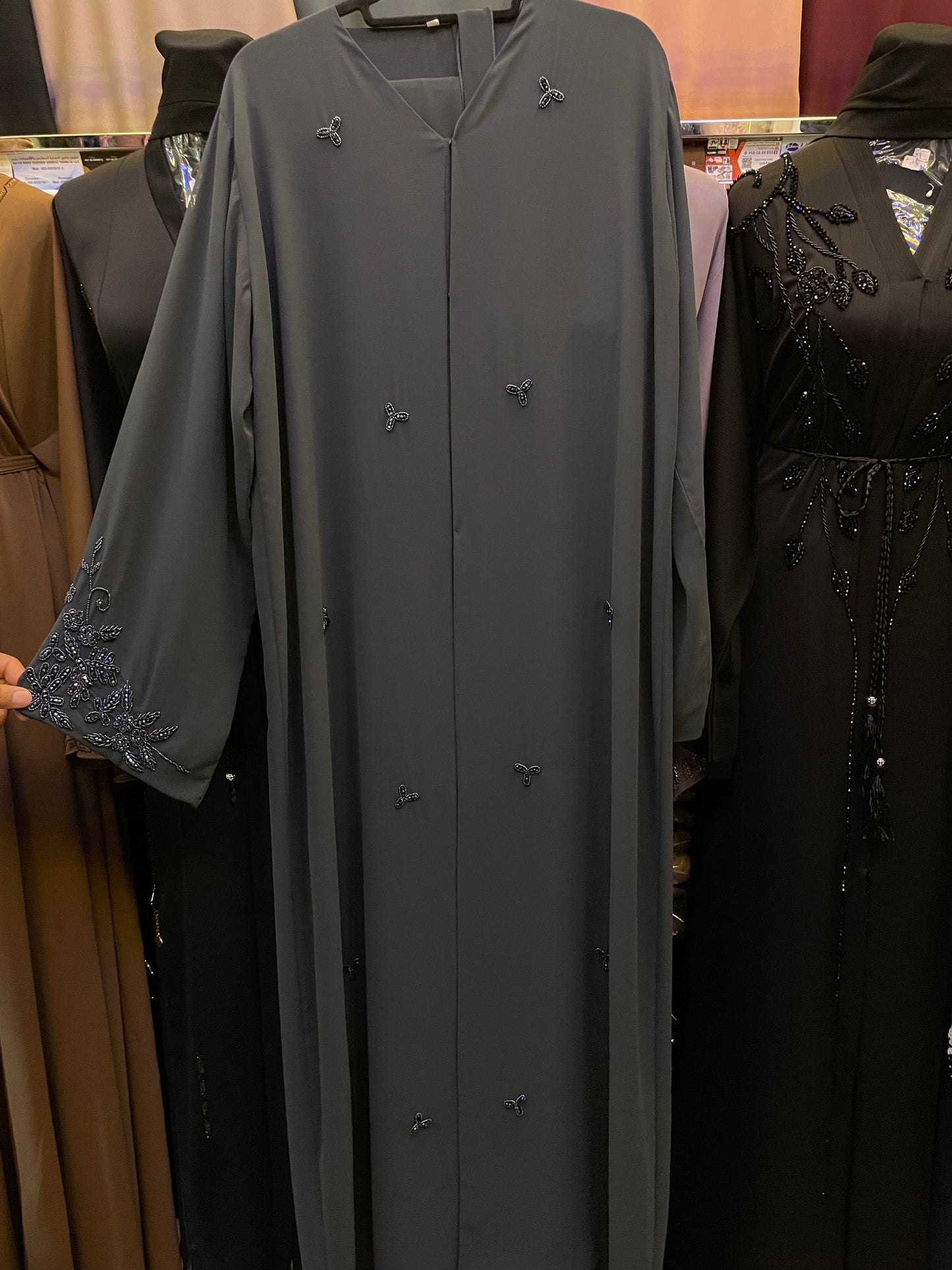 Talia Floral Double Chiffon Abaya