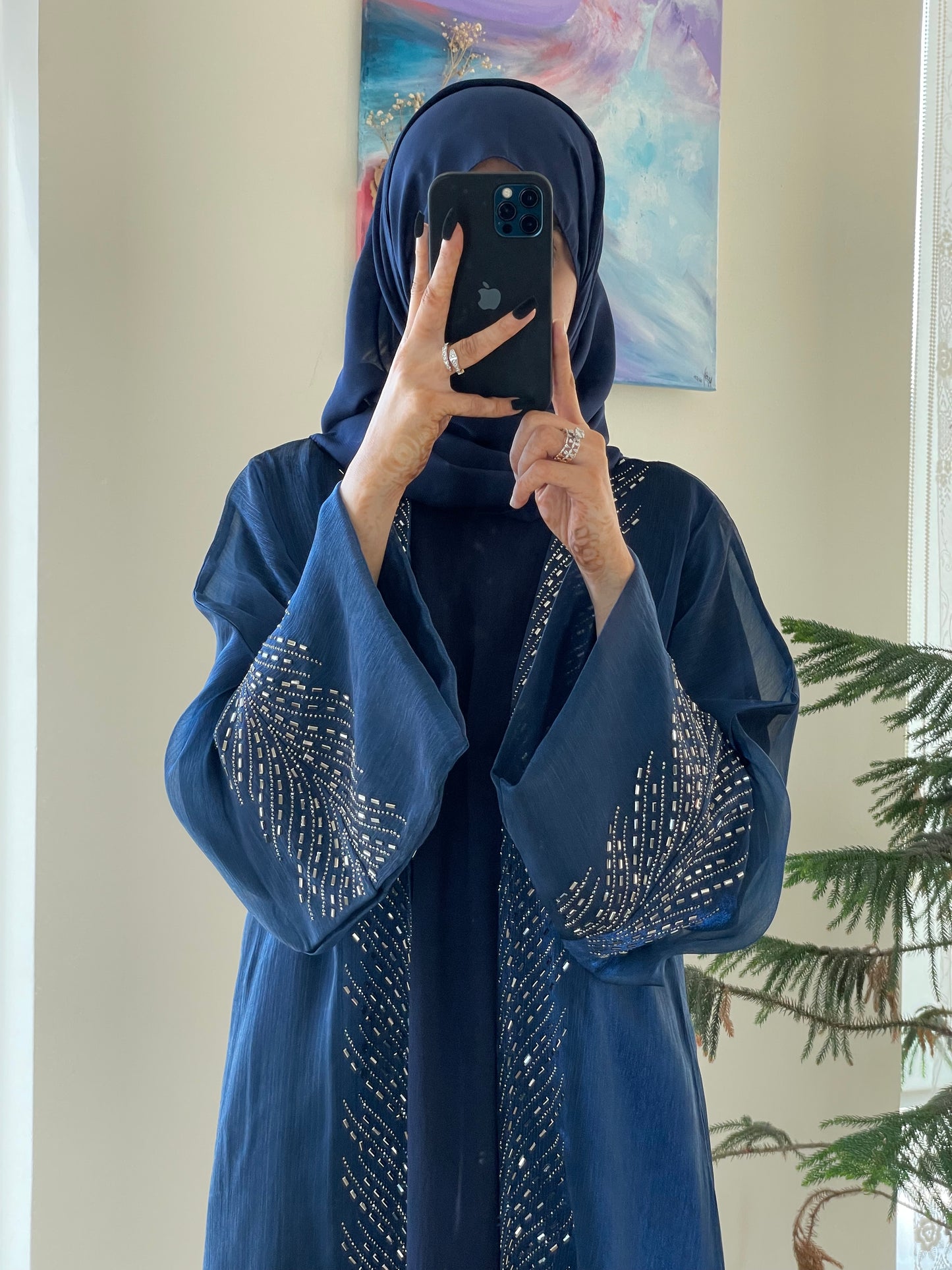 Reem Blue Obsession Abaya with Inner