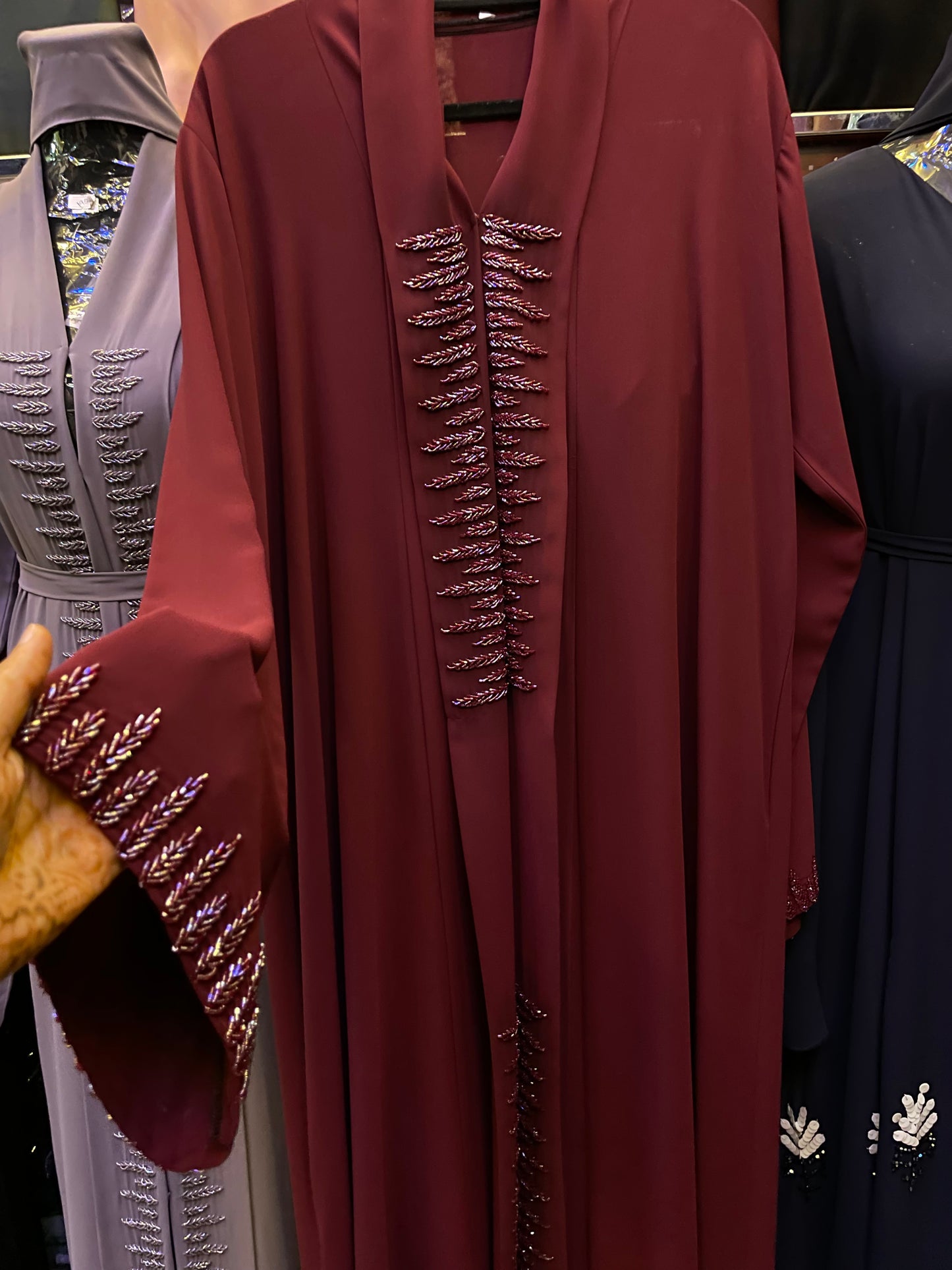 Manza Maroon Double Chiffon