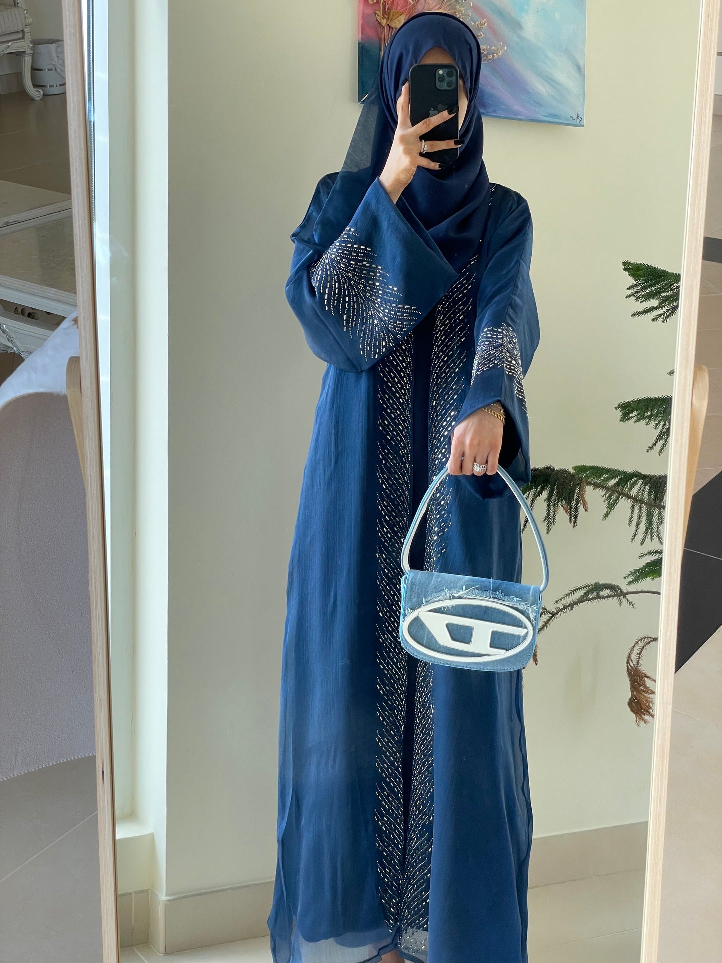 Reem Blue Obsession Abaya with Inner