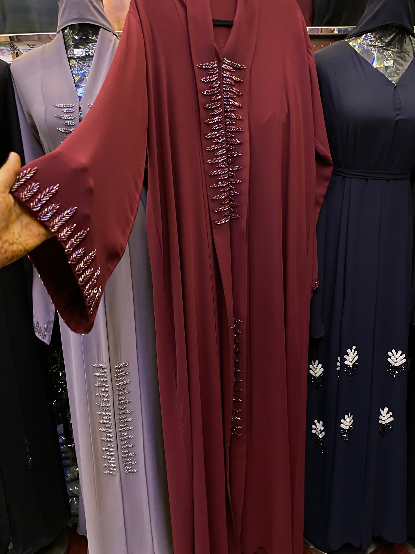 Manza Maroon Double Chiffon