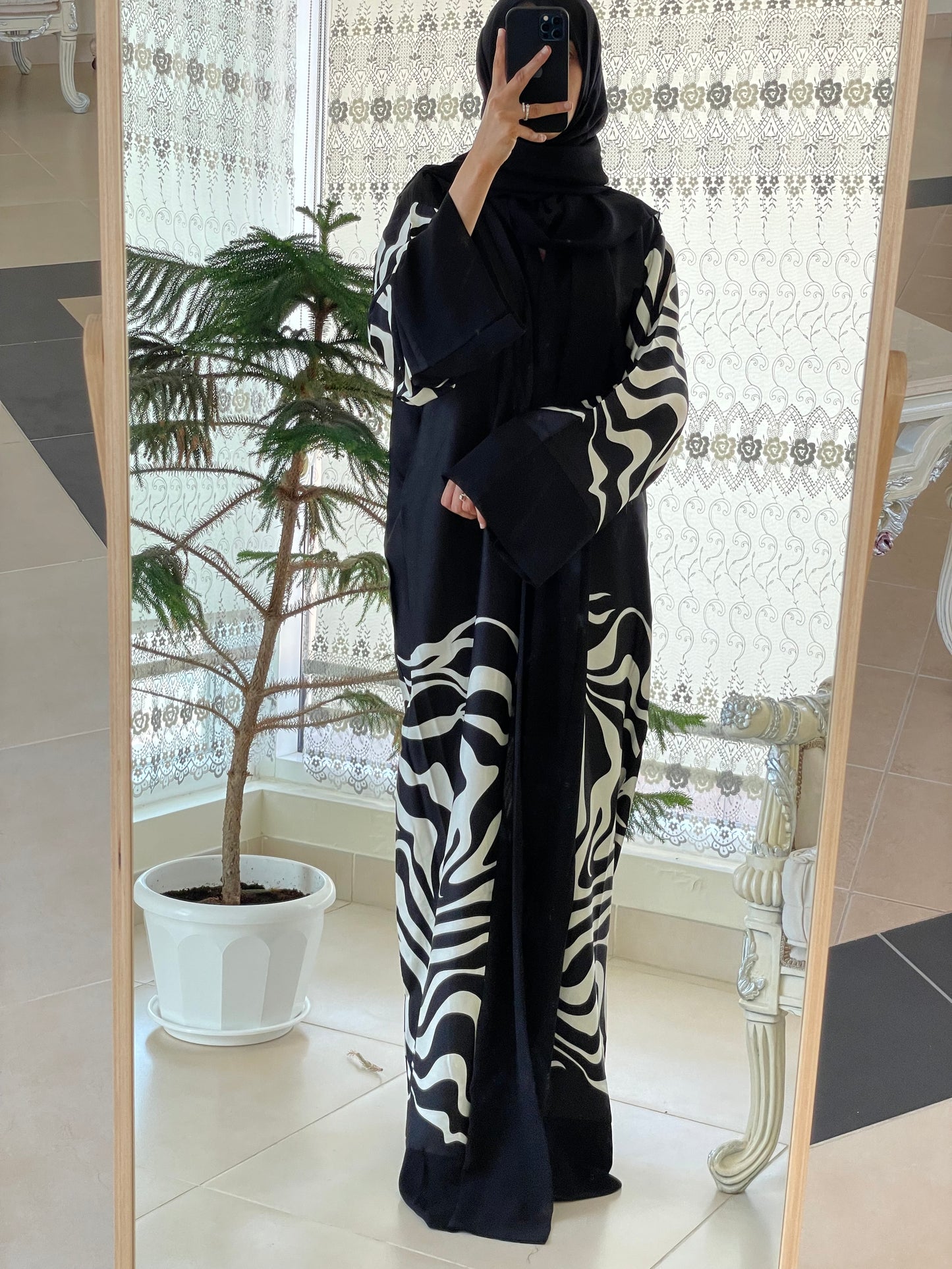 Wave Silk Satin Kimono