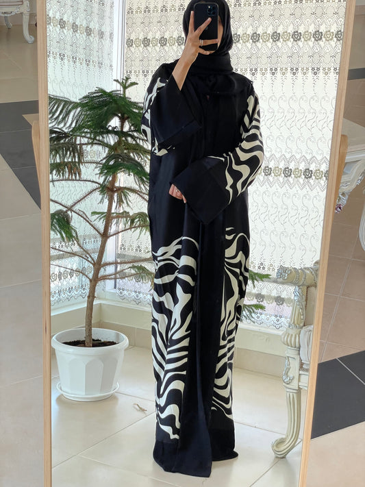 Wave Silk Satin Kimono