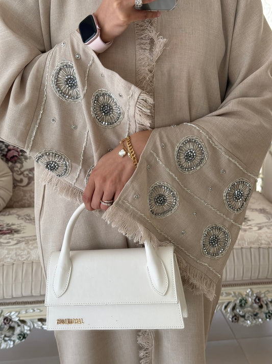 Rabiyah Cream Handwork Abaya