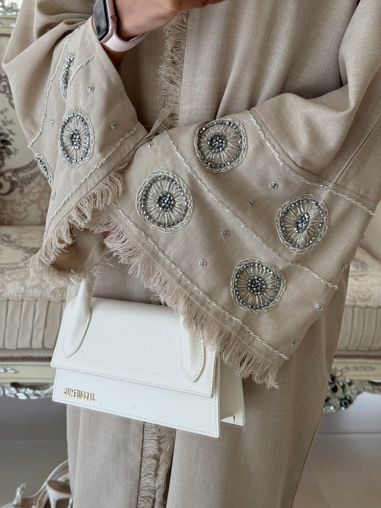 Rabiyah Cream Handwork Abaya