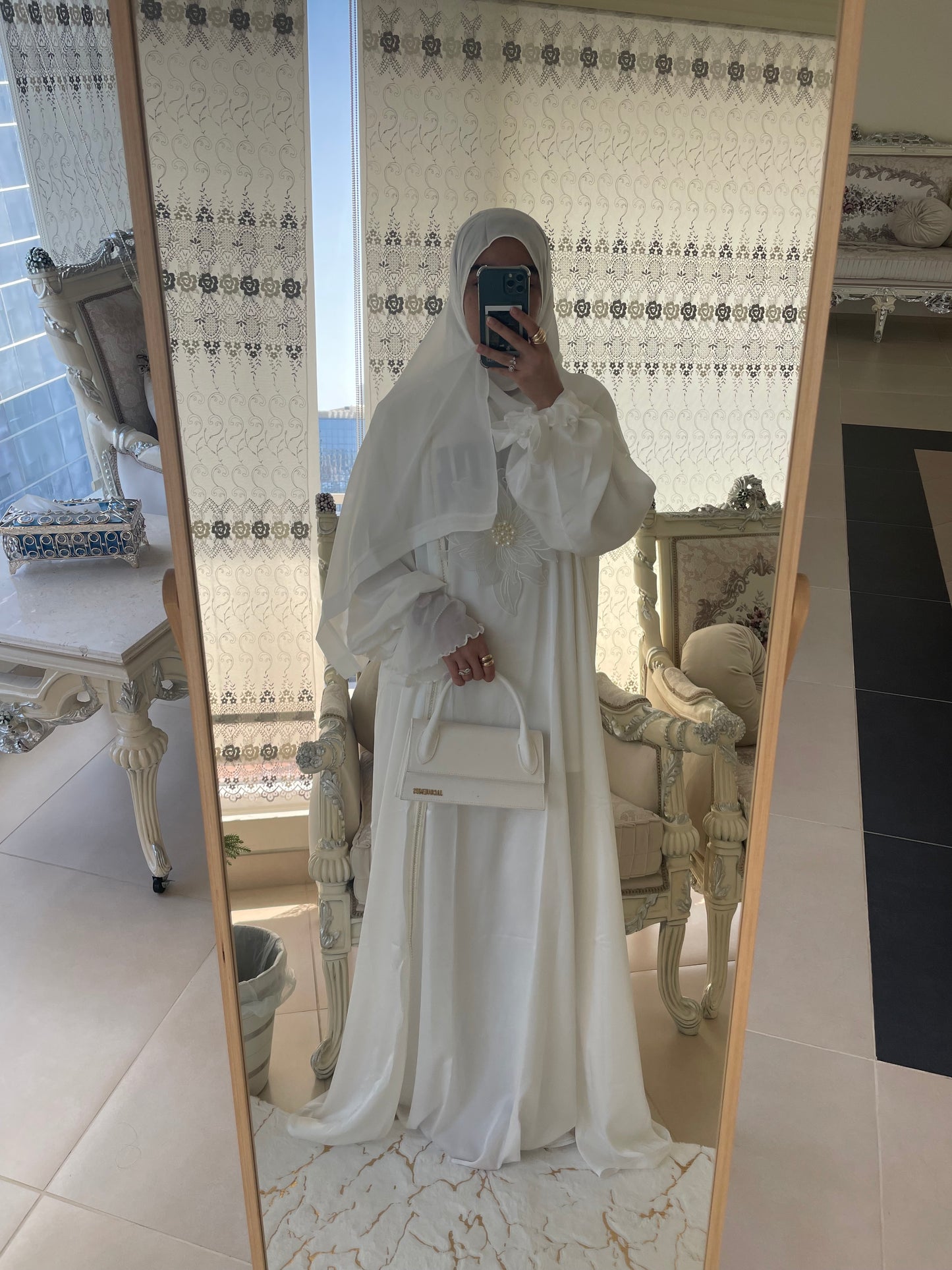 White Princess Abayas with Inner