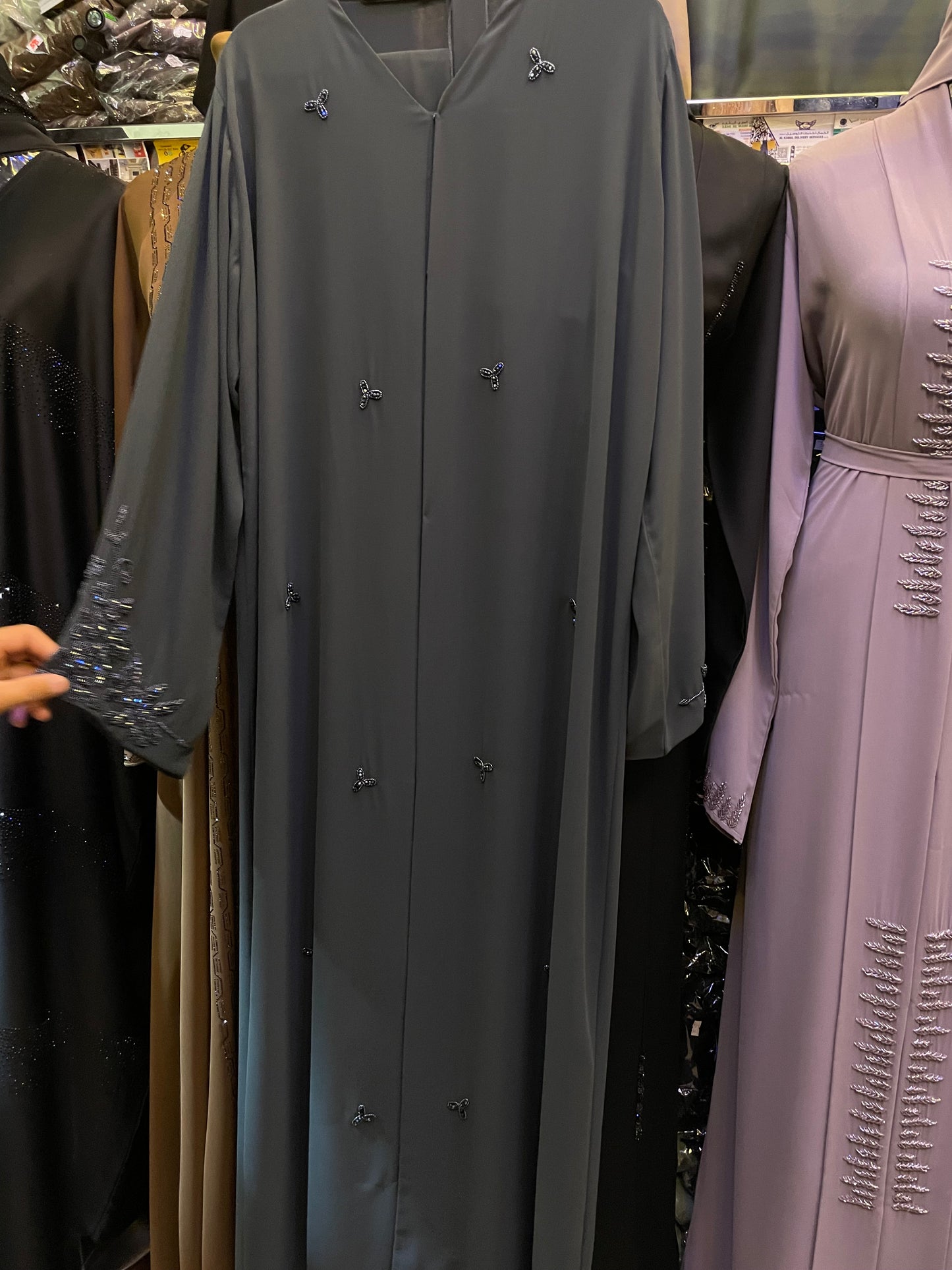 Talia Floral Double Chiffon Abaya